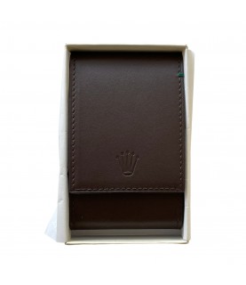 New Rolex leather pouch travel box in brown for 1 watch