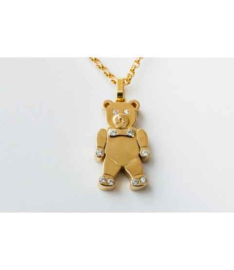 Charme Teddy Bear Pendant 14k Solid Gold with necklace jewelry for ladies