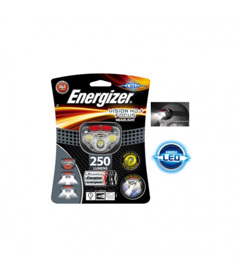 Energizer Headlight Vision HD LED + Focus Weatherproof 3 x AAA Alkaline Batteries