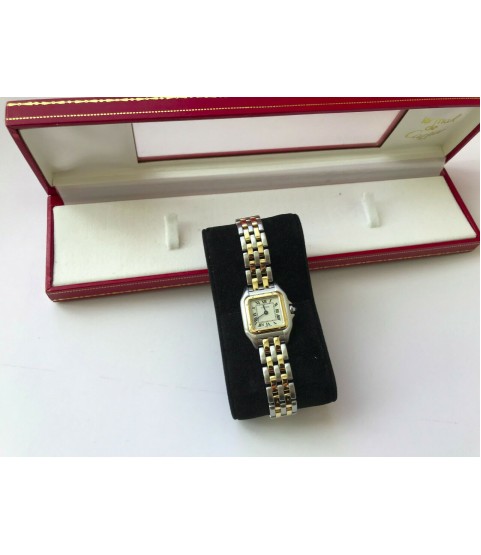 Cartier Panthere 112000 ladies watch 18k gold and steel quartz 21mm