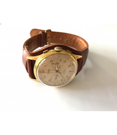 Vintage Verbel Geneve chronograph men's watch oversized 39mm