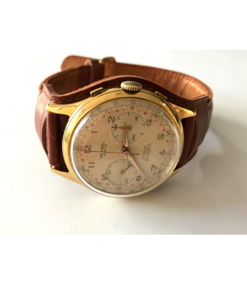 Vintage Verbel Geneve chronograph men's watch oversized 39mm