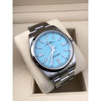 New Rolex 124300 Oyster Perpetual watch 41mm turquoise blue dial