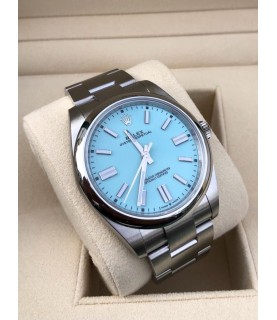 New Rolex 124300 Oyster Perpetual watch 41mm turquoise blue dial
