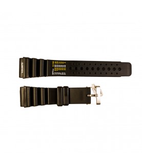 Rubber diver watch strap with decompression table and stainless steel buckle 24 mm, 26 mm