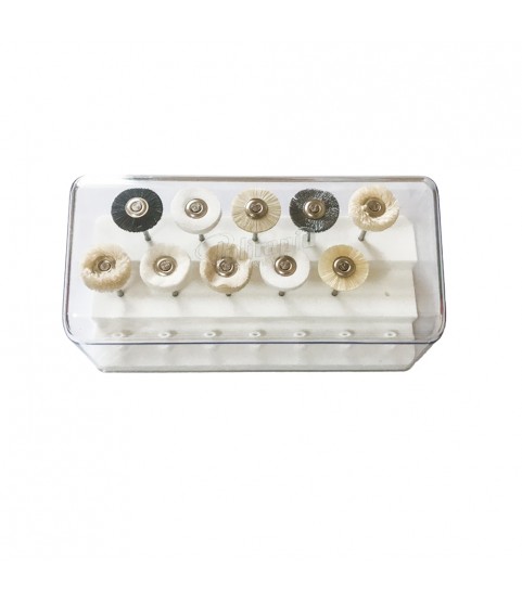 Polirapid mounted miniature small polishing round brush set 10pcs