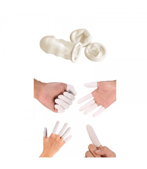 Natural latex rubber finger cots watchmaker Size M 100 pcs