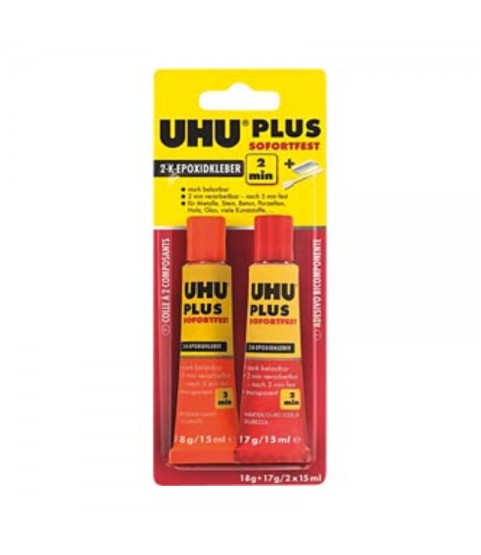 UHU 2-component adhesive plus instant resistant, super fast and crystal clear 2K adhesive, 35 g