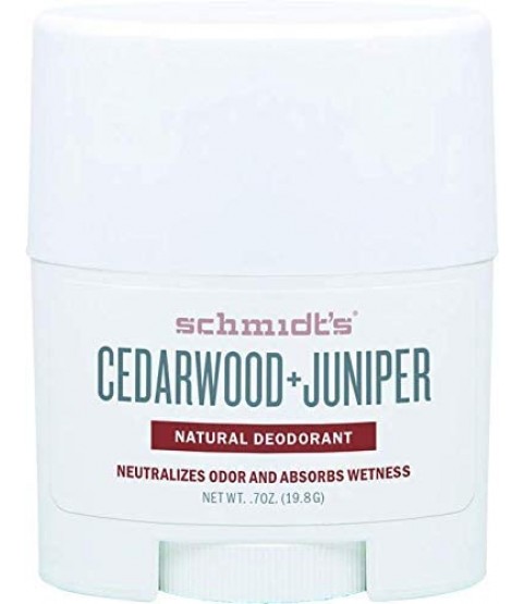 Schmidt’s Deodorant: Cedarwood + Juniper stick travel size 19gr