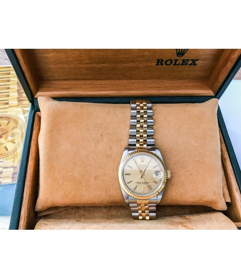 Rolex Datejust 68273 Automatic Lady watch 18k gold and steel with box