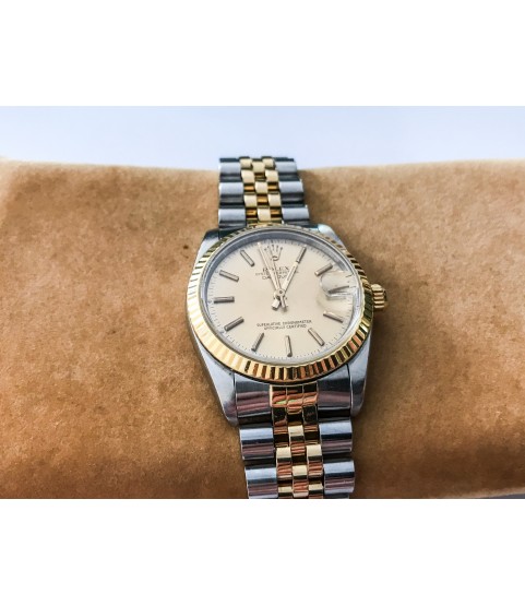 Rolex Datejust 68273 Automatic Lady watch 18k gold and steel with box