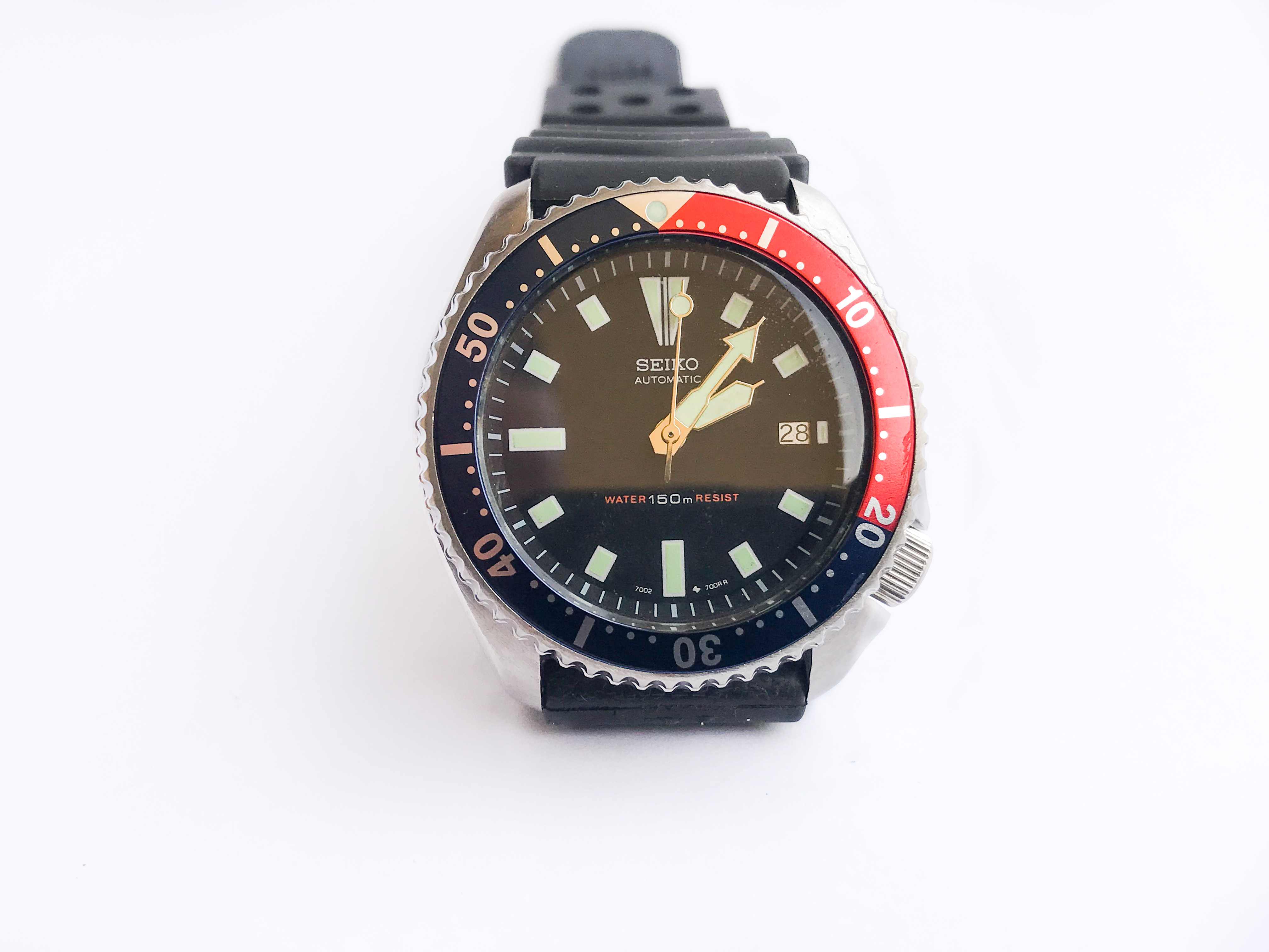 Blinke hvad som helst Elektriker Vintage Automatic Seiko Diver Scuba Pepsi 7002 7000 men's watch - Seiko