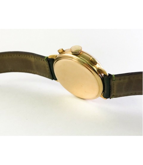 Rare Vintage Sabina 18K Solid Gold Chronograph Watch Landeron 3
