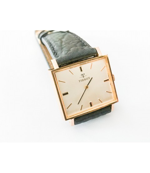 Vintage Tissot square gold plated watch manual-winding movement