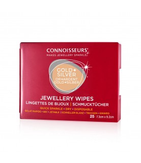 Connoisseurs Jewellery Wipes, Dry Wipes for Gold Platinum Diamonds and Precious Stones, 25 Cloths, Ref. CONN776 Connoisseurs Jewellery Wipes, Dry Wipes for Gold Platinum Diamonds and Precious Stones, 25 Cloths, Ref. CONN776