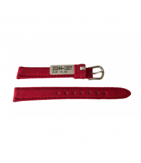 Amaretta red leather strap from Nubuck for women's watches 12 mm