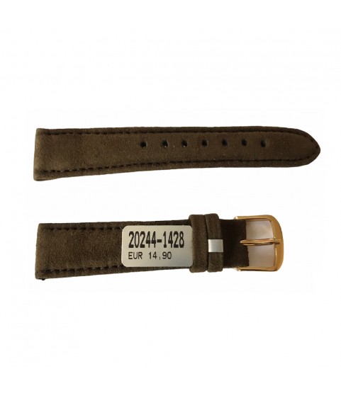 Amaretta brown leather strap for ladies watches 14mm