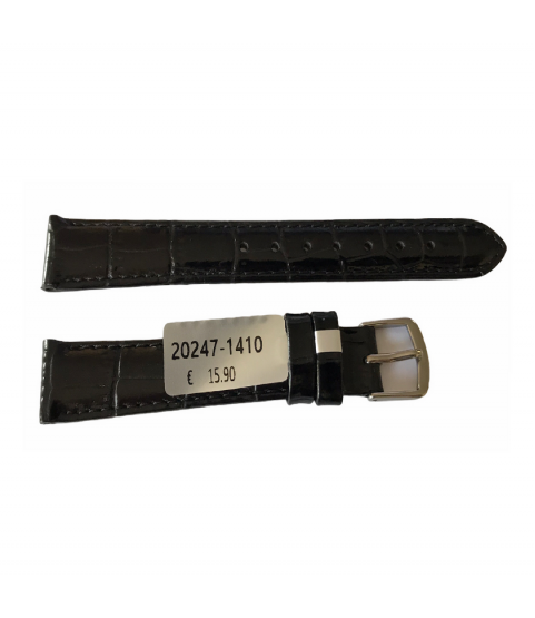 Louisiana Croco Black Leather Strap For Ladies Watches 14mm