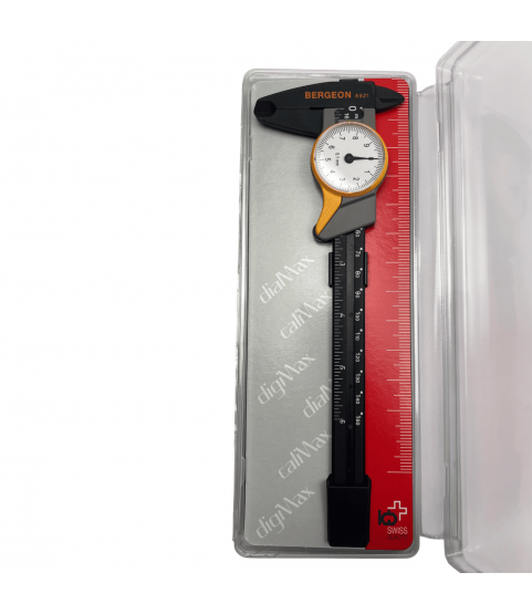 Bergeon 6621 Plastic Sliding Caliper with Dial, 0–150 mm / 0–6 Inches