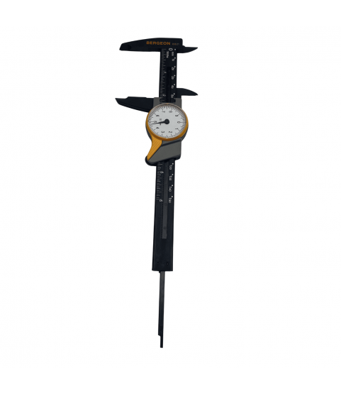 Bergeon 6621 Plastic Sliding Caliper with Dial, 0–150 mm / 0–6 Inches