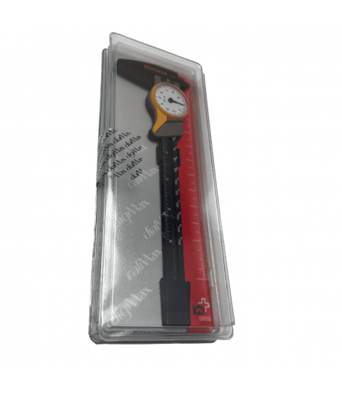 Bergeon 6621 Plastic Sliding Caliper with Dial, 0–150 mm / 0–6 Inches