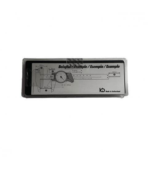 Bergeon 6621 Plastic Sliding Caliper with Dial, 0–150 mm / 0–6 Inches