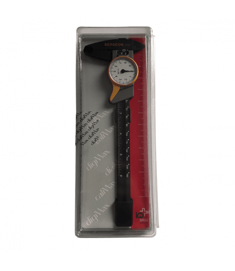 Bergeon 6621 Plastic Sliding Caliper with Dial, 0–150 mm / 0–6 Inches