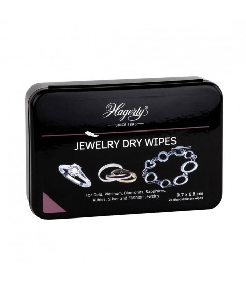 Hagerty Jewellery Dry Wipes for Silver, Gold and Stones 25 pcs