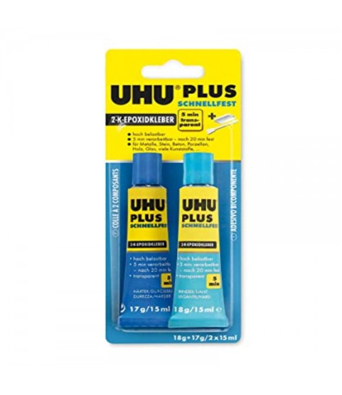 UHU Plus Quick Secure 45700 2-Component Epoxy Resin Glue 2 x 15ml