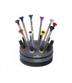 Bergeon 30081-S10 set of 10 screwdrivers on a rotating base from 0.50 to 3.00mm