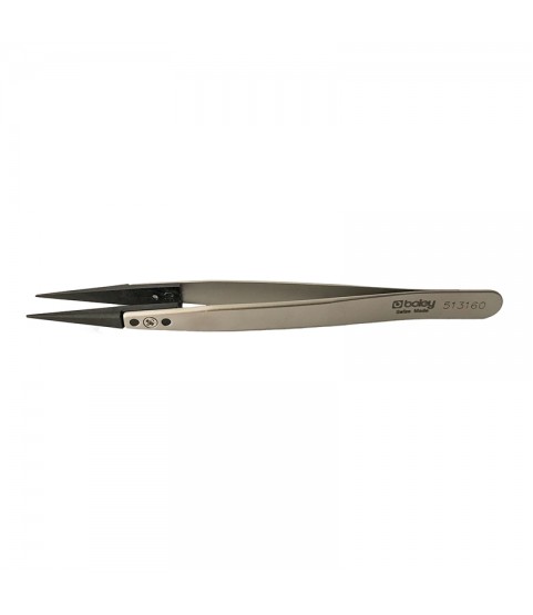 Boley stainless steel tweezers with carbon fibre points 130mm