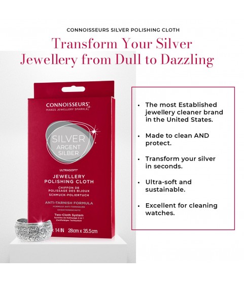 Connoisseurs Silver Jewellery Cleaning Cloth CONN739 Connoisseurs Silver Jewellery Cleaning Cloth CONN739