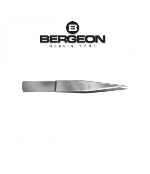 Bergeon 7427-NP-HH nickelled steel tweezers 120 mm