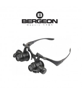 Bergeon 5382 watch repair eyeglass magnifier x10, x15, x20, x25 with LED