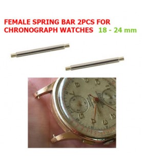 Female Spring Bar for Vintage 18k Chronograph Gold Watch 18-24 mm Negative 2pcs