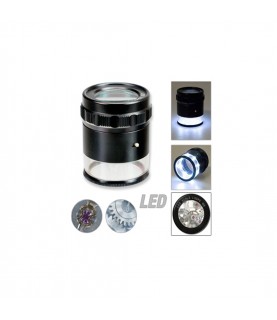 Measure and control loupe LED light x10 3 double lenses precision magnifier for watchmakers