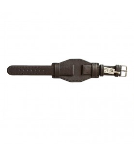 Cowhide strap with stitch and wide underlay surface brown for watches 18mm