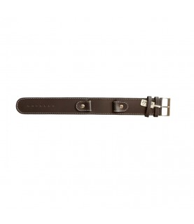 Cowhide brown strap with high steel screw and wide leather base 18mm watches
