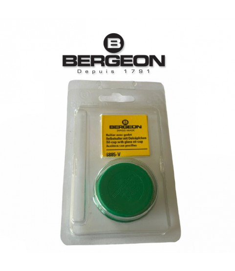Bergeon 6885-V green oil cup with red inner glass