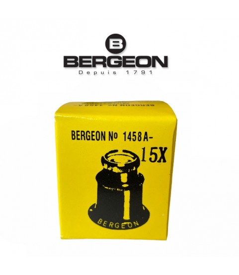 Bergeon 1458-A-15 double lens eyeglass loupe 15x magnification