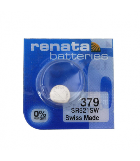 2x Renata 379 Uhren-Batterie Knopfzelle SR521SW SR521 AG0 1,55V Silberoxid Neu 