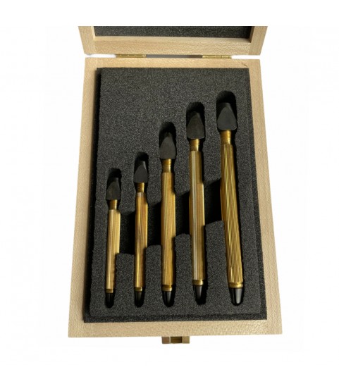 Boley assortment of 5 pin vices with square adjustment