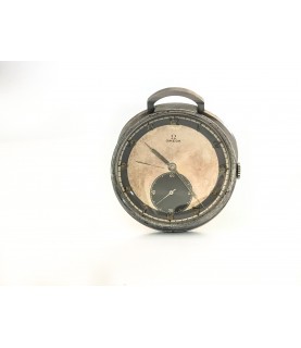 Military Omega pocket watch with frame and two tone dial