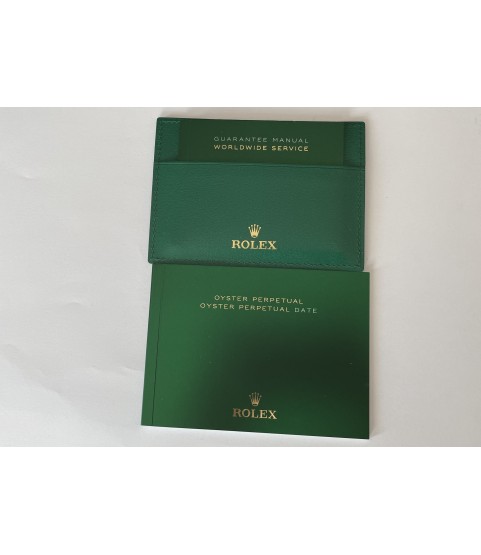 New Rolex Oyster Perpetual booklet set with guarantee manual and leather holder