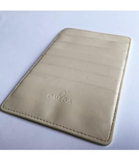 Omega white warranty card holder wallet