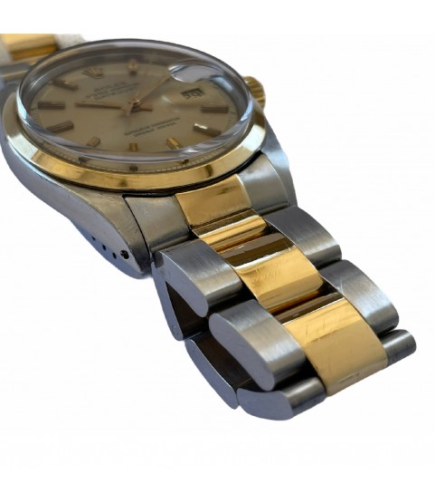 Vintage Rolex Datejust 1600 unisex watch steel and gold from 1970s