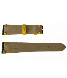 Louis Vuitton monogram leather strap for watches brown & yellow 20mm