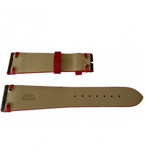 Louis Vuitton monogram leather strap for watches brown & red 20mm
