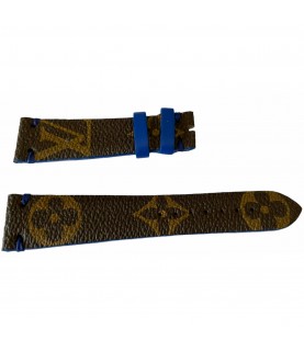 Louis Vuitton monogram leather strap for watches brown & blue 20mm