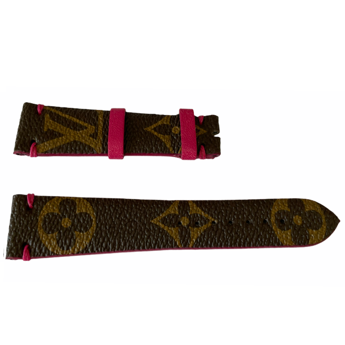 pink and brown louis vuittons belt